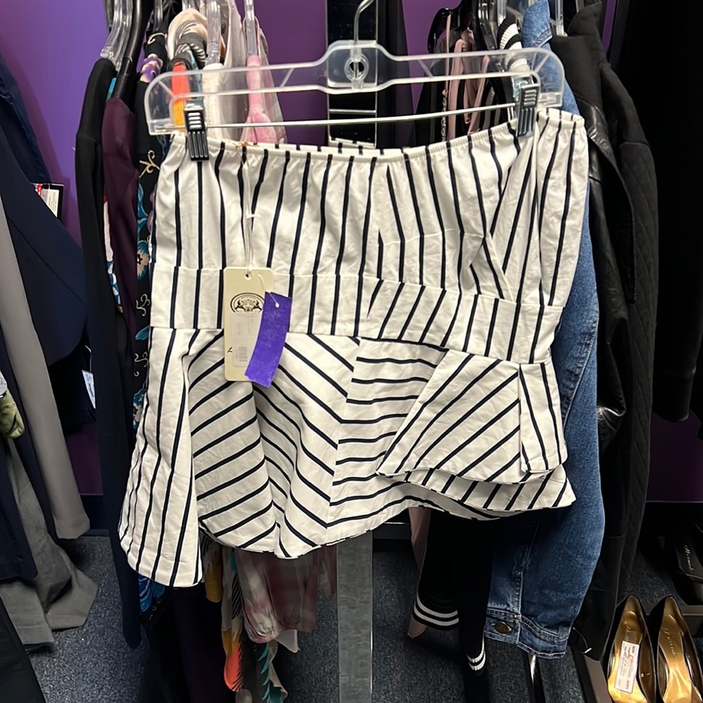💜La Pateau Blue White Skirt L